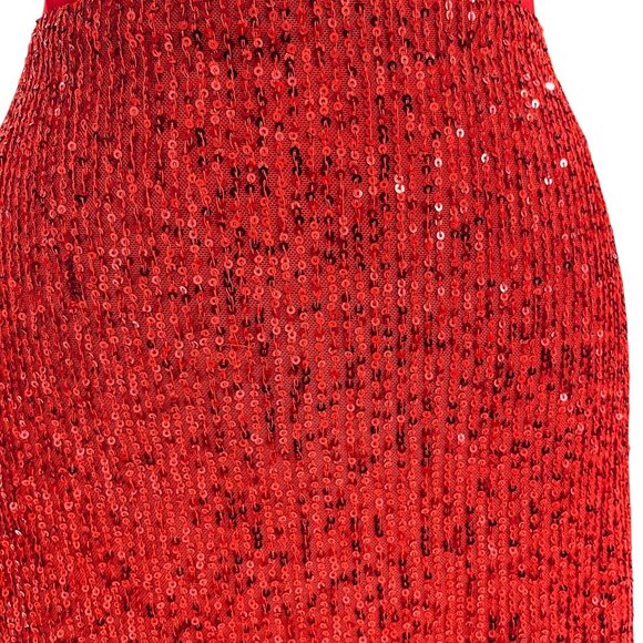Band Of The Free Red Sequin Mini Skirt Sparkle Party Holiday Clubwear NWT L - Picture 6 of 11